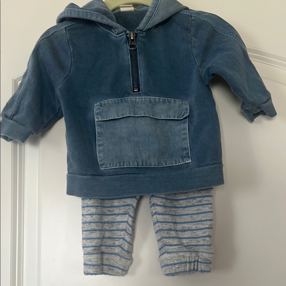 Tucker + Tate | (3M) Blue Hoodie and Striped Pants Set